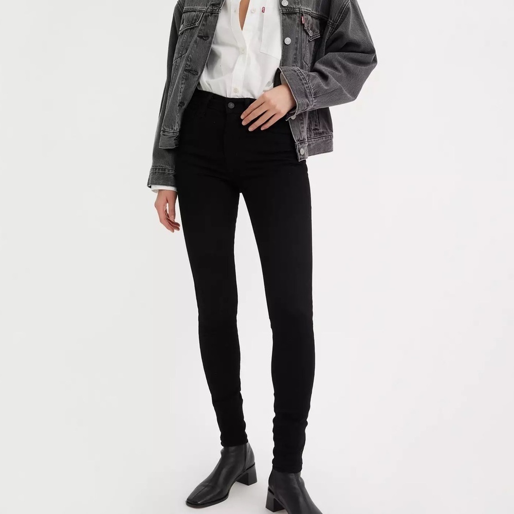 Levi’s 720 High Rise Super Skinny Stretch Black Denim Jeggings Jeans